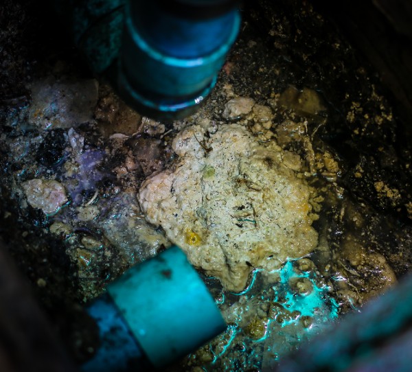Clogged Grease Trap With Accumulated Grease and Waste